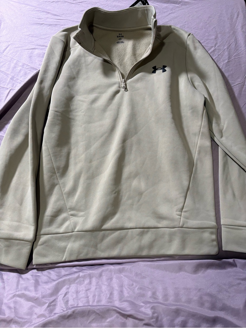 Under Armour Men's Zip Mock Neck Pullover - Cream